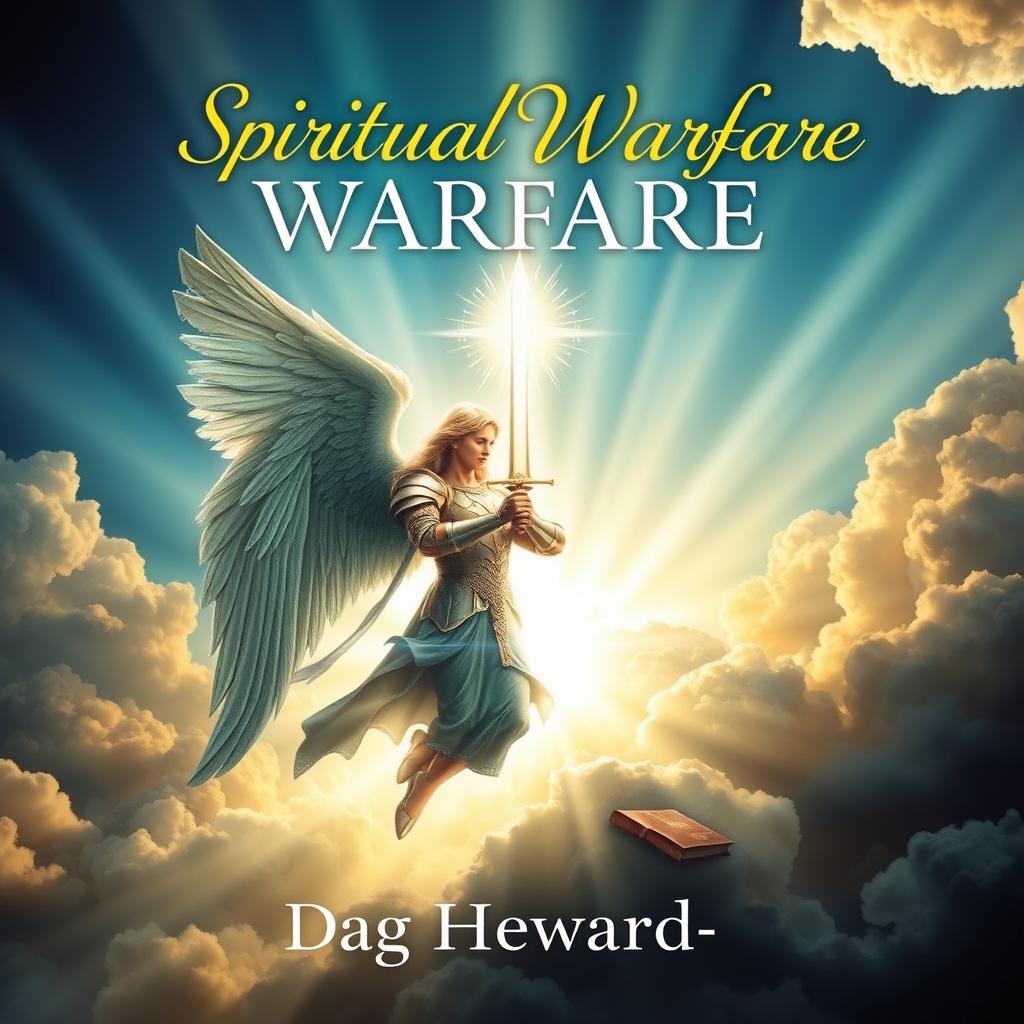 A captivating Christian book cover for 'Spiritual Warfare' by Dag Heward-Mills