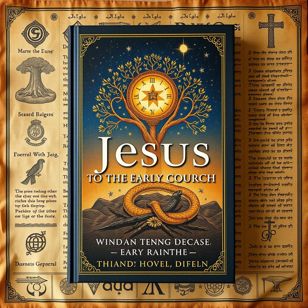 A historical and scholarly book cover tying Jesus to the early church through Genesis themes, without depicting His face