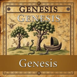 A historical and scholarly book cover depicting images from Genesis, tied with the early church themes, without depicting Jesus' face