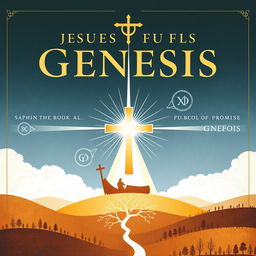 A theological book cover illustrating how Jesus fulfills the Book of Genesis