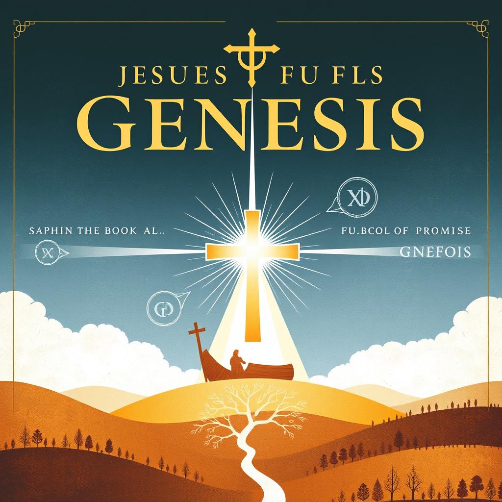 A theological book cover illustrating how Jesus fulfills the Book of Genesis