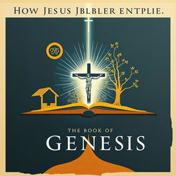 A theological book cover illustrating how Jesus fulfills the Book of Genesis