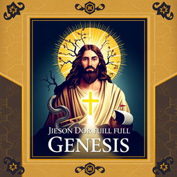 A professionally designed theological book cover illustrating how Jesus fulfills the Book of Genesis