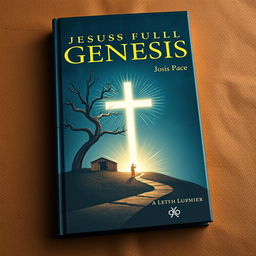 A meticulously designed, scholarly book cover illustrating how Jesus fulfills the Book of Genesis, focusing on professional and academic aesthetics without depicting His face