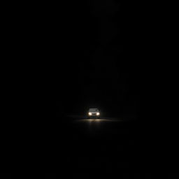 A man driving his car along a dark, winding road, immersed in the depths of thick, shadowy forests