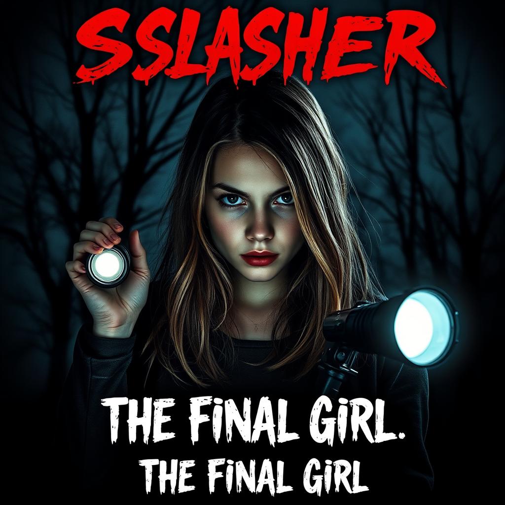 A slasher horror movie poster featuring Emily, a Caucasian young high school girl, as the central character