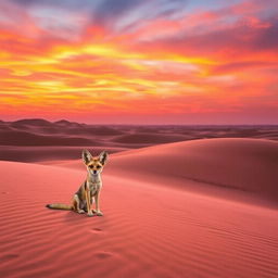 A stunning landscape view of a vast desert during sunset