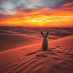 A stunning landscape view of a vast desert during sunset