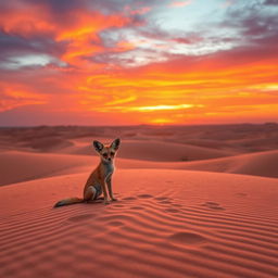 A stunning landscape view of a vast desert during sunset