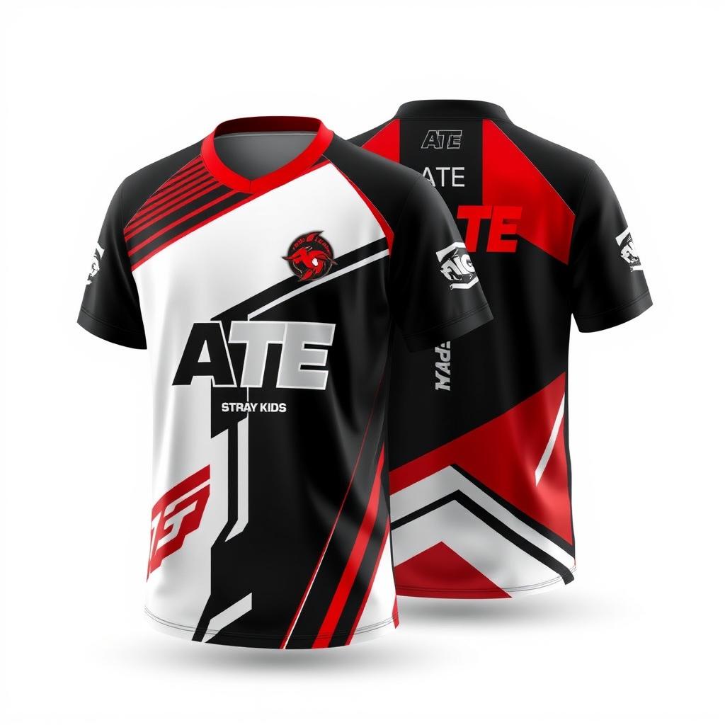 Modern and cool jersey design with short sleeves, inspired by the K-pop theme of Stray Kids' album "ATE"