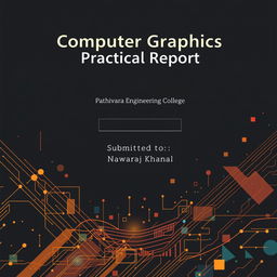 Design a professional cover page for a practical report on computer graphics