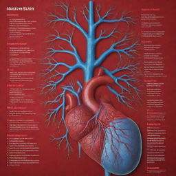 A detailed and educational poster, showcasing the human blood circulatory system, all text in Albanian. Arteries, veins, and heart are in vibrant colors against a contrasting background. Include labeled key components with brief Albanian descriptions.