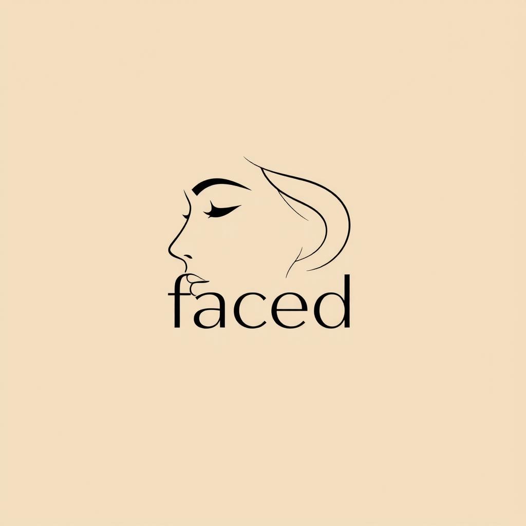 A logo design featuring a 3/4 view of a human face depicted using elegant, continuous lines