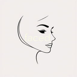 A logo design featuring a 3/4 view of a human face depicted using elegant, continuous lines