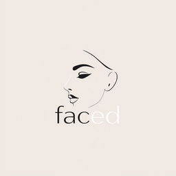 A logo design featuring a 3/4 view of a human face depicted using elegant, continuous lines