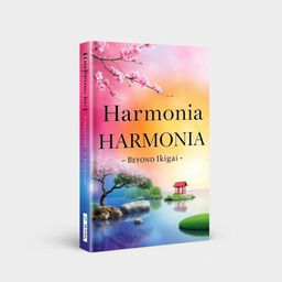 An elegant and thought-provoking book cover design for "Harmonia - Beyond Ikigai