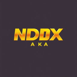 Front design of a T-shirt featuring the text 'NDX AKA' in bold, golden yellow color