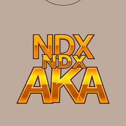 Front design of a T-shirt featuring the text 'NDX AKA' in bold, golden yellow color