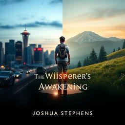 Book cover for "The Whisperer's Awakening" split vertically