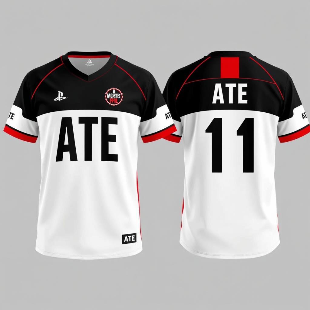 Design a short-sleeved jersey inspired by the K-pop group Stray Kids' album "ATE"