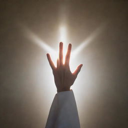 A nun's hand reaching out, infused with the ethereal glow of the Holy Spirit