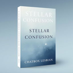 A minimalist book cover design for a sapphic romance novel titled 'Stellar Confusion' by Chatbox Lesbian