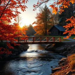 Create an image featuring a serene autumn landscape