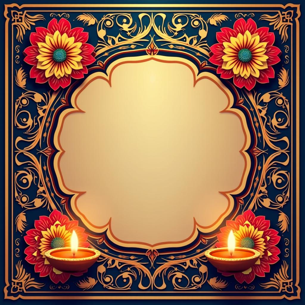 Diwali invitation template featuring a stunning and intricate design