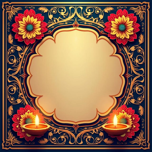 Diwali invitation template featuring a stunning and intricate design