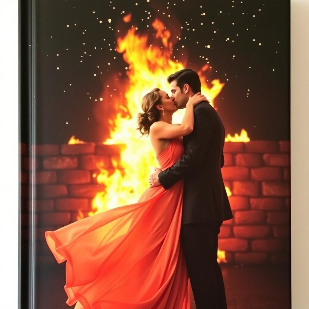 A romantic book cover featuring a man and a woman sharing a passionate kiss