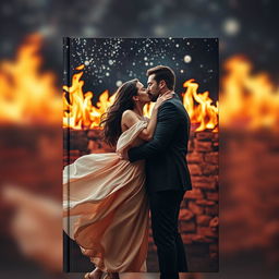 A romantic book cover featuring a man and a woman sharing a passionate kiss