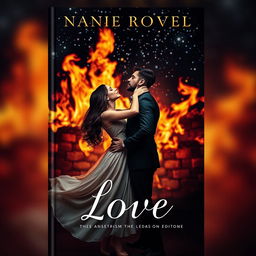 A romantic book cover featuring a man and a woman sharing a passionate kiss