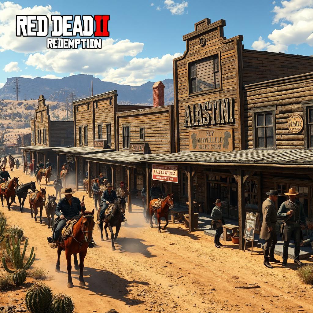 A historic representation of New Austin around the year 1899, capturing the essence of the Red Dead Redemption 2 era