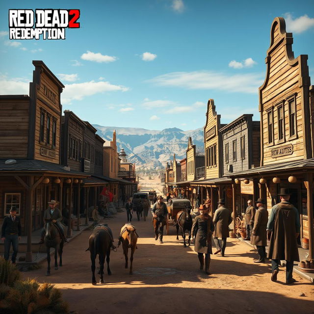 A historic representation of New Austin around the year 1899, capturing the essence of the Red Dead Redemption 2 era