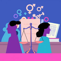 A conceptual illustration focusing on gender-responsive policy, depicted through symbolic elements