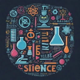 Design a school t-shirt focused on representing the fields of Science, Technology, Engineering, and Mathematics (STEM). Incorporate symbolic elements, dynamic graphics and inspiring quotes related to these disciplines in a vibrant and engaging color scheme.