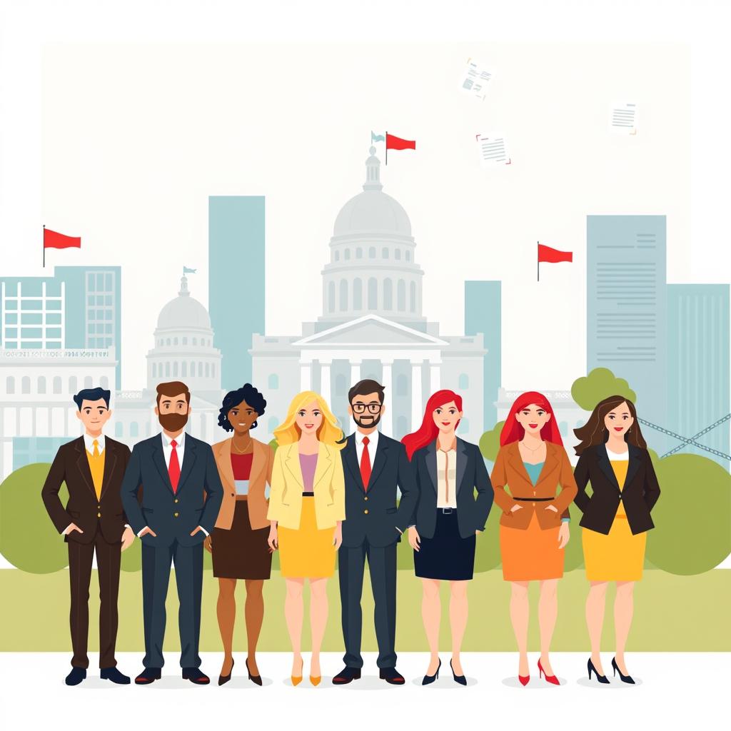 a conceptual illustration depicting policy and gender equality