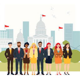 a conceptual illustration depicting policy and gender equality