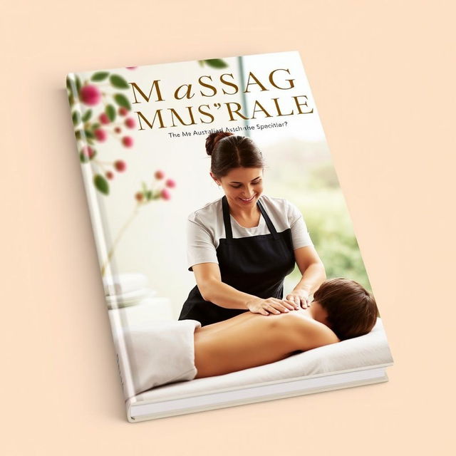 A captivating book cover design featuring a massage therapist at work in a serene Australian setting