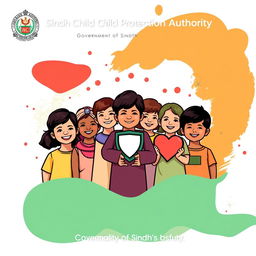 An official file cover design for the Sindh Child Protection Authority, Government of Sindh