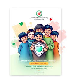 An official file cover design for the Sindh Child Protection Authority, Government of Sindh