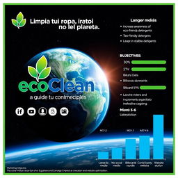 A detailed promotional image for EcoClean, featuring a captivating view of the Earth from space as a background