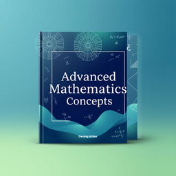 A professional mathematics textbook cover, featuring elegant geometric patterns, formulas and equations subtly integrated into the design