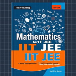 A textbook cover for 'Mathematics for IIT JEE', featuring modern and dynamic design elements that appeal to young aspiring engineers