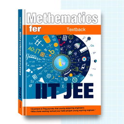 A textbook cover for 'Mathematics for IIT JEE', featuring modern and dynamic design elements that appeal to young aspiring engineers