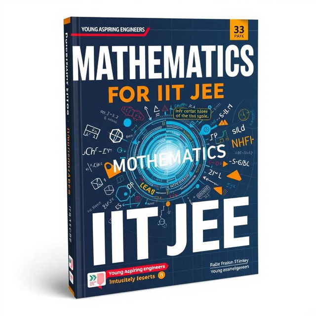 A textbook cover for 'Mathematics for IIT JEE', featuring modern and dynamic design elements that appeal to young aspiring engineers