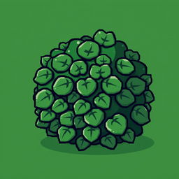 A 64x64 pixel art depiction of a dark green bush, created in a cartoon style