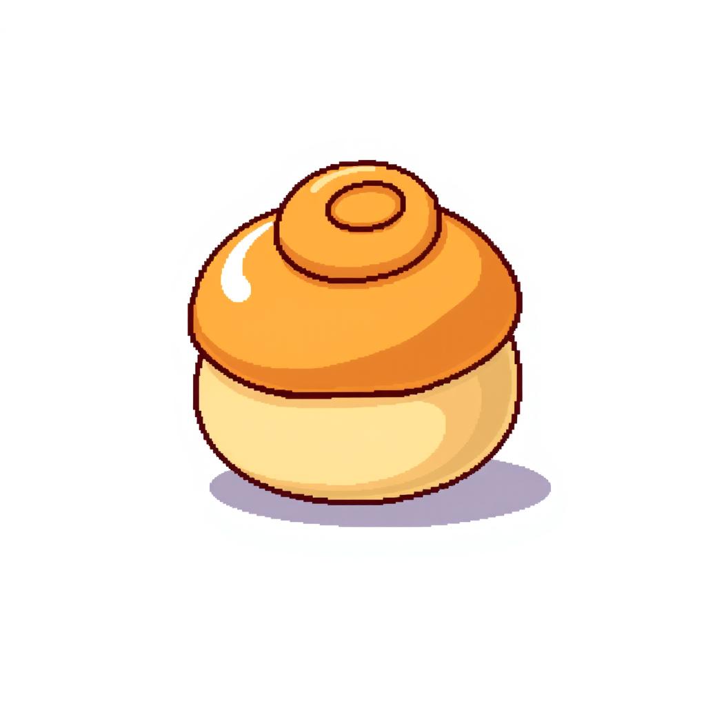 A 64x64 pixel art depiction of a Moscow bun in a cartoon style