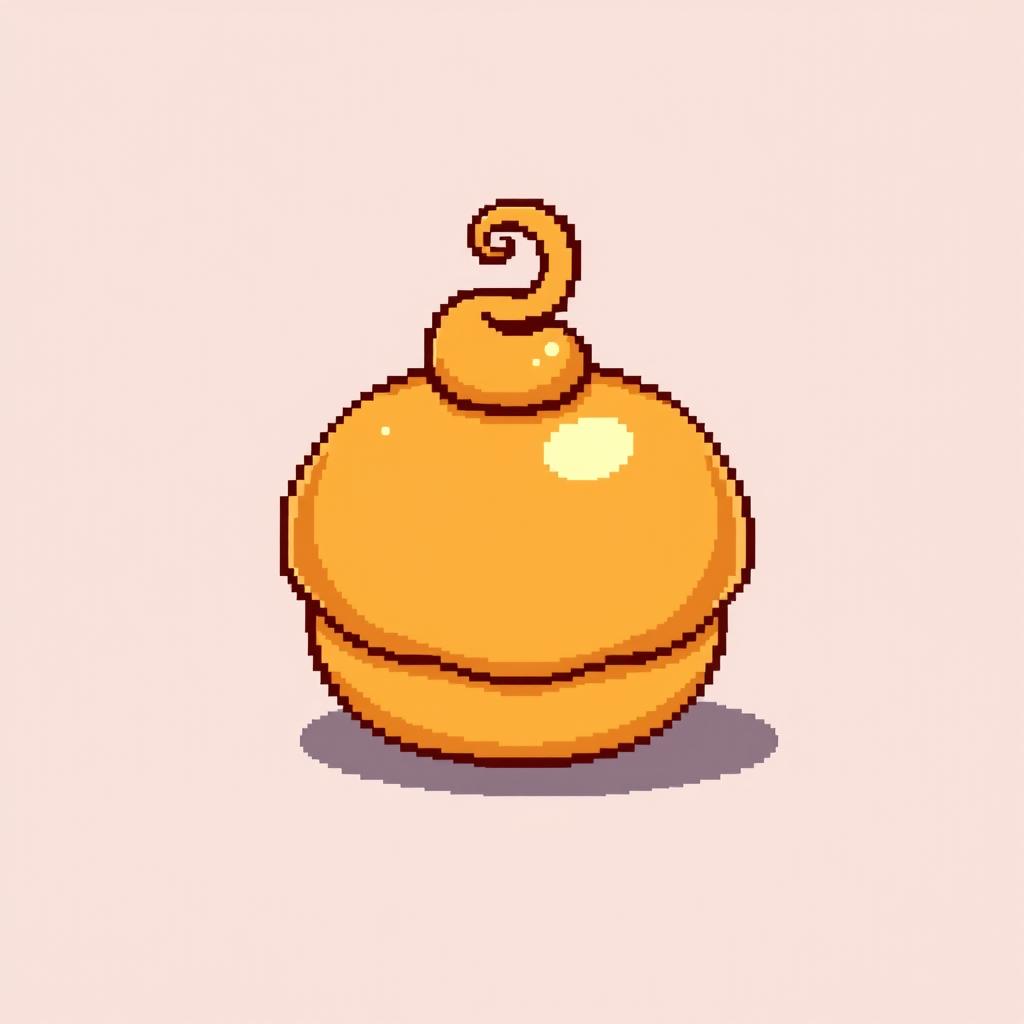 A 64x64 pixel art depiction of a Moscow bun in a cartoon style