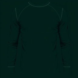 A long-sleeved T-shirt design in a deep, dark green color that exudes sophistication and elegance